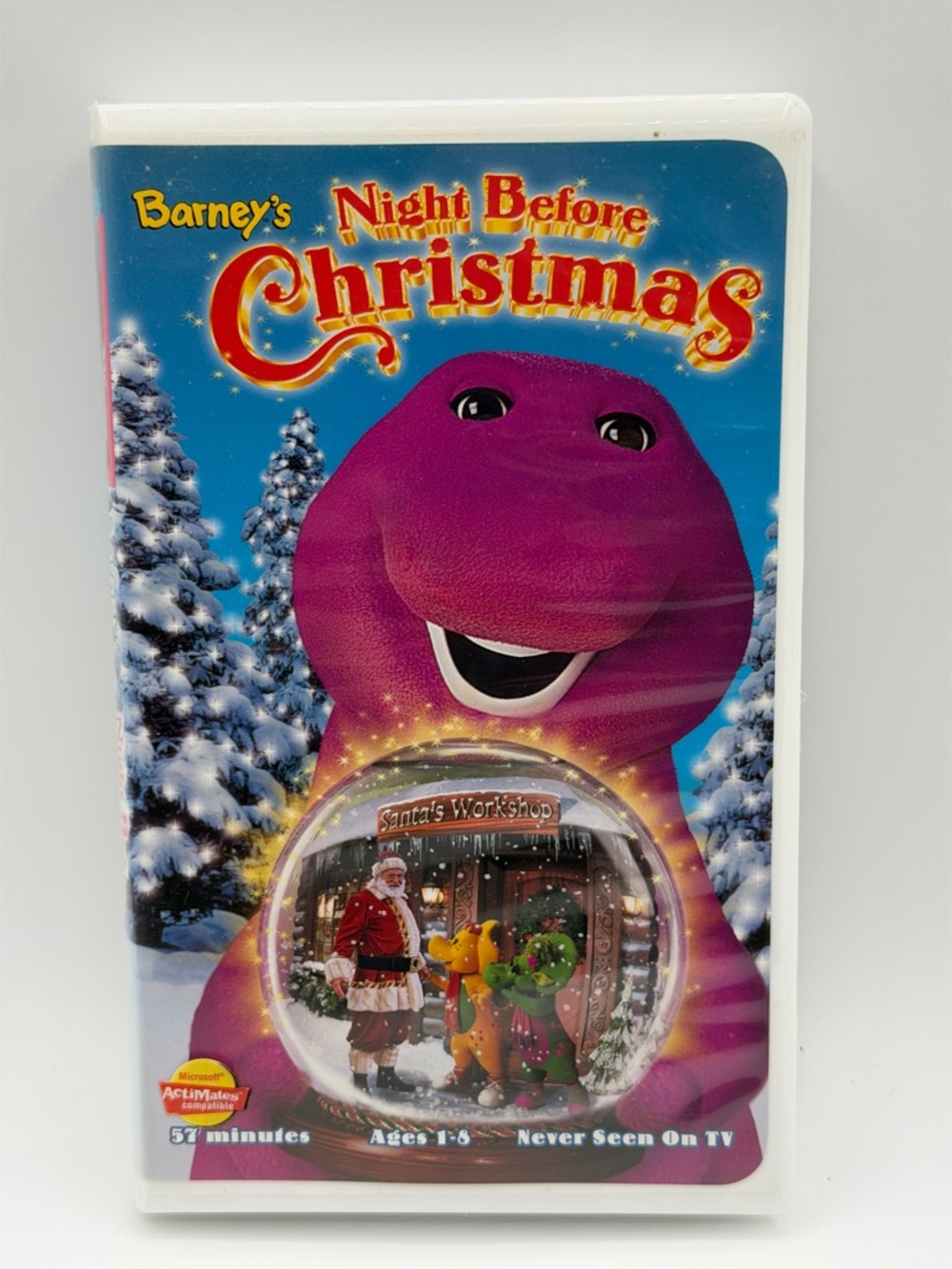 Barney's Night Before Christmas (VHS, 1999) Clam Shell Case Kids Movie Cartoon